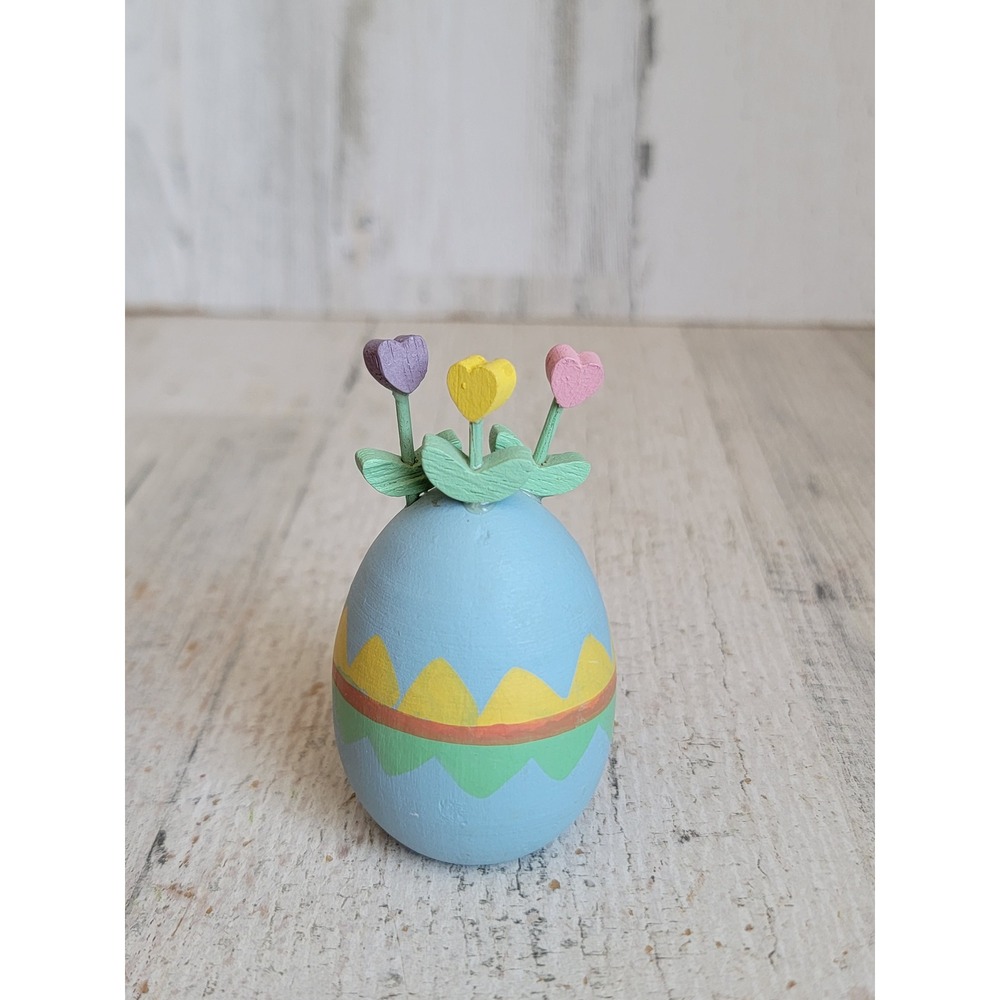 Dept 56 mini decorative wooden Easter egg flower tulip home figure